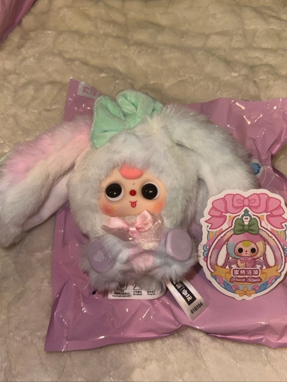Baby Three ALICE Rabbit Town Plush - Peach Ripple - Picture 7 of 9